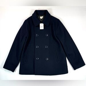 NWT CREWCUTS Boys Navy Wool Blend Pea Coat 10 Classic Preppy Nautical Winter NEW